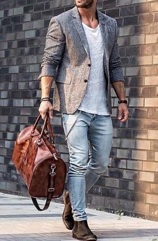 Wie T-Shirt mit einem Rundhalsausschnitt mit Chelsea Boots zu kombinieren – 1585+ Herren Outfits