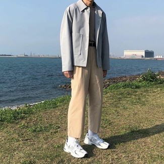 Wie T-Shirt mit einem Rundhalsausschnitt mit Shirtjacke zu kombinieren – 2000+ Herren Outfits
