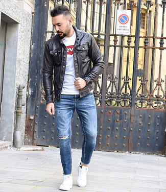 Wie T-Shirt mit einem Rundhalsausschnitt mit Shirtjacke zu kombinieren – 118 Lässige Herren Outfits