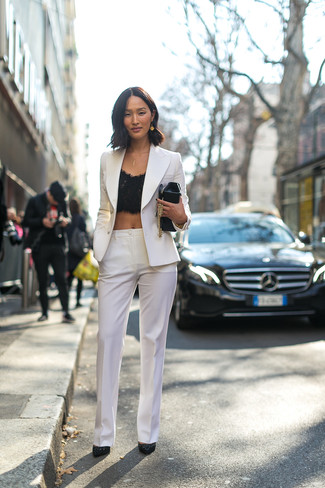 Wie kurzes Oberteil mit Anzughose zu kombinieren – 13 Damen Outfits