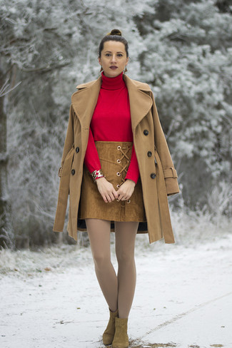 Welche Rollkragenpullover mit dunkelbrauner Stiefeletten zu tragen – 39 Damen Outfits