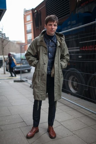 Dunkelbraune Brogues kombinieren – 98 Herren Outfits kalt Wetter