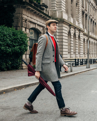 Dunkelbraune Brogues kombinieren – 13 Winter Herren Outfits