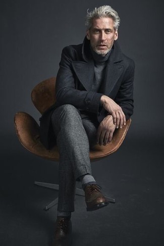 Dunkelbraune Brogues kombinieren – 98 Herren Outfits kalt Wetter