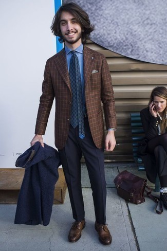 Dunkelbraune Brogues kombinieren – 13 Winter Herren Outfits