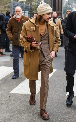 Dunkelbraune Brogues kombinieren – 13 Winter Herren Outfits