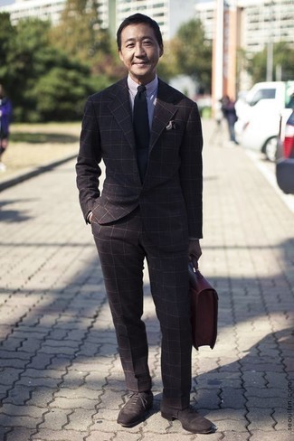 Dunkelbraunen Anzug mit Karomuster kombinieren – 59 Herren Outfits