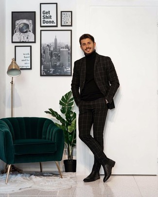 Dunkelbraunen Anzug mit Karomuster kombinieren – 59 Herren Outfits