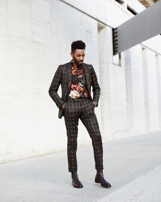 Dunkelbraunen Anzug mit Karomuster kombinieren – 59 Herren Outfits
