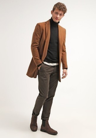 Welche Rollkragenpullover mit dunkelbrauner Chinohose zu tragen – 292 Herren Outfits