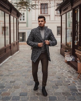 Welche Rollkragenpullover mit dunkelbrauner Chinohose zu tragen – 292 Herren Outfits