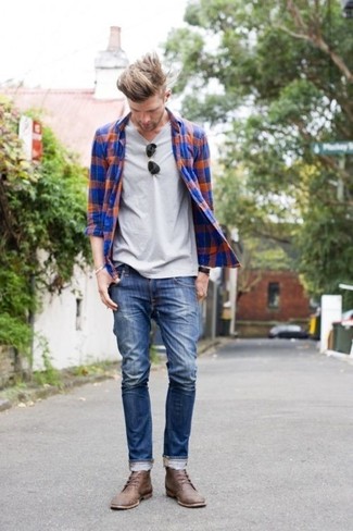 Welche enge Jeans mit dunkelbrauner Chukka-Stiefel zu tragen – 44 Herren Outfits