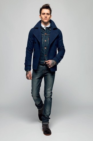 Welche enge Jeans mit dunkelbrauner Chukka-Stiefel zu tragen – 44 Herren Outfits