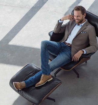 Welche enge Jeans mit dunkelbrauner Chukka-Stiefel zu tragen – 44 Herren Outfits
