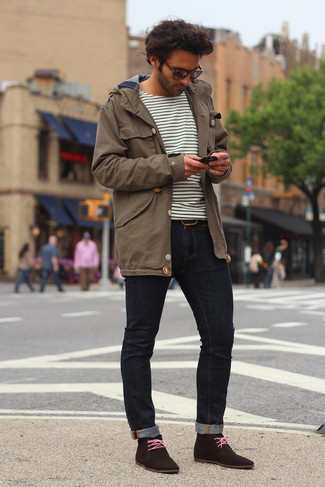 Welche enge Jeans mit dunkelbrauner Chukka-Stiefel zu tragen – 44 Herren Outfits