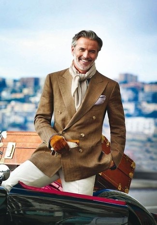 Dunkelbraunes Zweireiher-Sakko kombinieren – 34 Frühling Herren Outfits