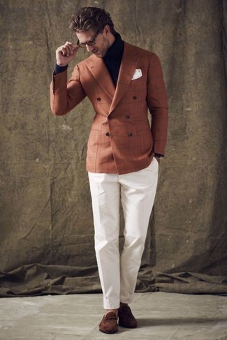 Dunkelbraunes Zweireiher-Sakko kombinieren – 34 Frühling Herren Outfits