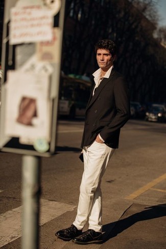 Dunkelbraunes Zweireiher-Sakko kombinieren – 34 Frühling Herren Outfits