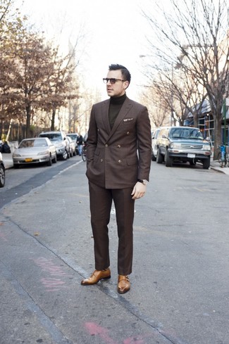 Welche Doppelmonks mit dunkelbrauner Anzughose zu tragen – 50 Herren Outfits