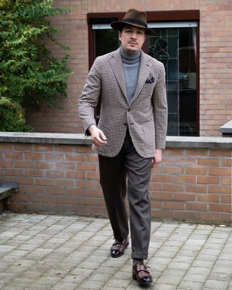 Welche Doppelmonks mit dunkelbrauner Anzughose zu tragen – 50 Herren Outfits