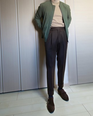 Welche Doppelmonks mit dunkelbrauner Anzughose zu tragen – 50 Herren Outfits