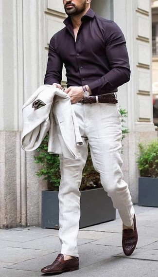 Dunkelbraunes Businesshemd kombinieren – 65 Herren Outfits