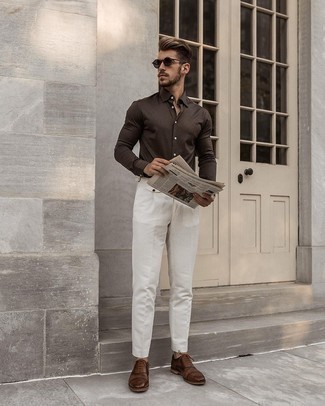 Dunkelbraunes Businesshemd kombinieren – 65 Herren Outfits