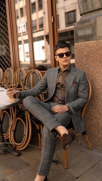 Dunkelbraunes Businesshemd kombinieren – 65 Herren Outfits