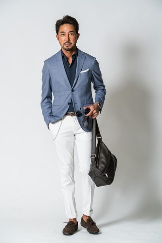 Welche Chinohosen mit dunkelbrauner Mokassins zu tragen – 66 Herren Outfits