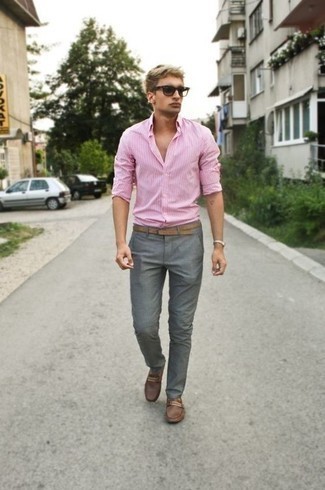 Welche Chinohosen mit dunkelbrauner Mokassins zu tragen – 66 Herren Outfits