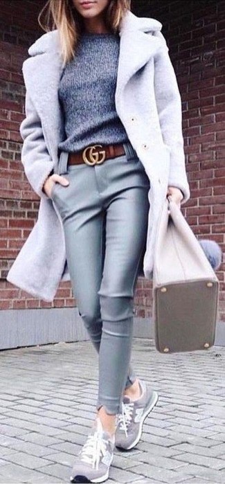 Dunkelbraunen Ledergürtel kombinieren – 391 Damen Outfits