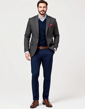 Dunkelbraune Leder Brogues kombinieren – 785+ Herren Outfits