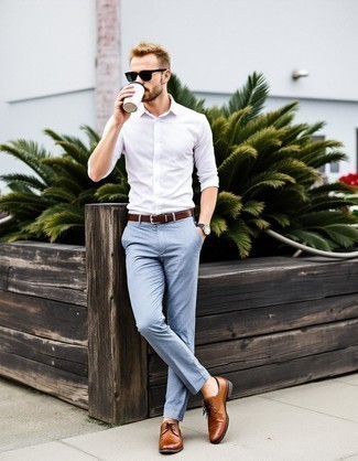Dunkelbraune Leder Brogues kombinieren – 785+ Herren Outfits