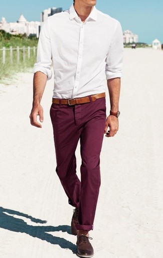 Dunkelbraune Leder Brogues kombinieren – 785+ Herren Outfits