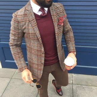 Dunkelbraune Leder Brogues kombinieren – 785+ Herren Outfits