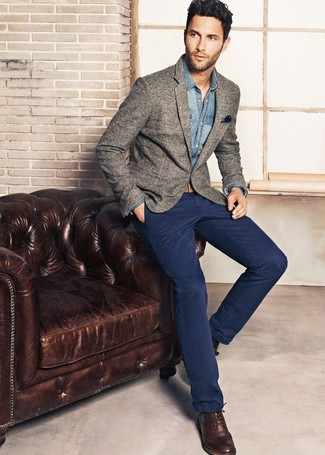 Dunkelbraune Leder Brogues kombinieren – 785+ Herren Outfits