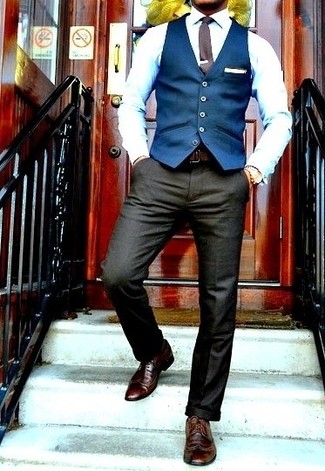 Dunkelbraune Leder Brogues kombinieren – 785+ Herren Outfits