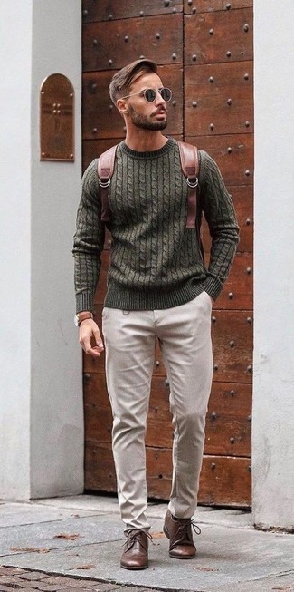 Dunkelbraune Leder Brogues kombinieren – 785+ Herren Outfits