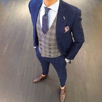 Dunkelbraune Doppelmonks aus Leder kombinieren – 904+ Herren Outfits