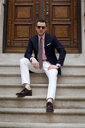 Dunkelbraune Doppelmonks aus Leder kombinieren – 904+ Herren Outfits