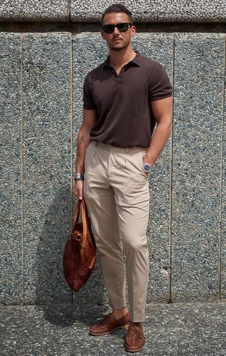 Dunkelbraunes Polohemd kombinieren – 163 Herren Outfits