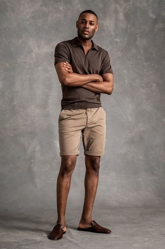 Dunkelbraunes Polohemd kombinieren – 163 Herren Outfits