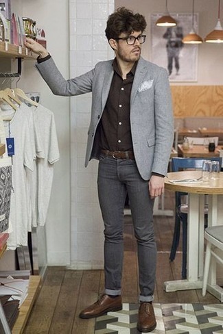 Dunkelbraunen Wildledergürtel kombinieren – 229 Herren Outfits