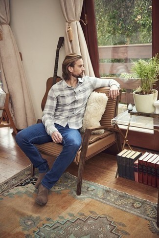 Dunkelbraune Chelsea Boots aus Wildleder kombinieren – 1071+ Herren Outfits
