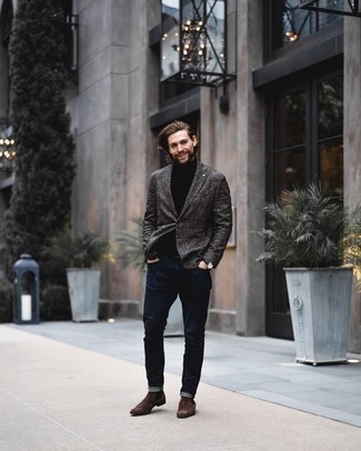 Dunkelbraune Chelsea Boots aus Wildleder kombinieren – 1071+ Herren Outfits