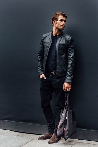 Dunkelbraune Chelsea Boots aus Wildleder kombinieren – 1071+ Herren Outfits