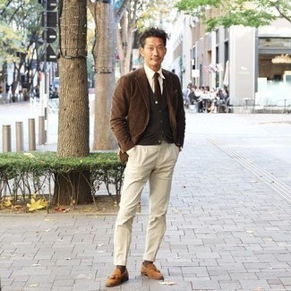 Dunkelbraunen Pullunder kombinieren – 91 Herren Outfits