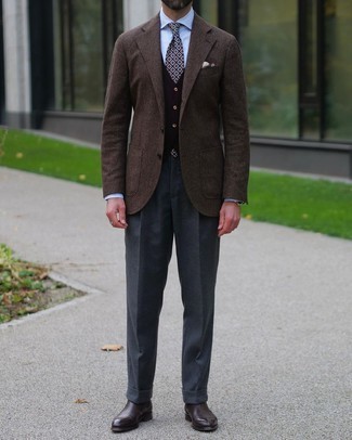 Dunkelbraunen Pullunder kombinieren – 91 Herren Outfits