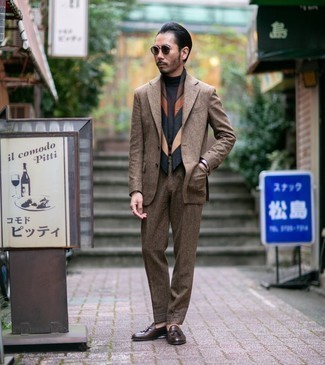 Welche Anzüge mit dunkelbrauner Slipper mit Quasten zu tragen – 651+ Herren Outfits