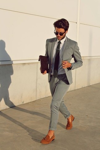 Welche Anzüge mit dunkelbrauner Slipper mit Quasten zu tragen – 651+ Herren Outfits